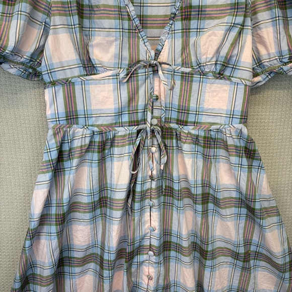Hill House Sabrina Nap Dress Spring Plaid Blue Pink Cottagecore Farmhouse XL - Picture 5 of 9